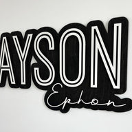 Ayson Ephon Layered Sign, Custom Name Sign for Nursery