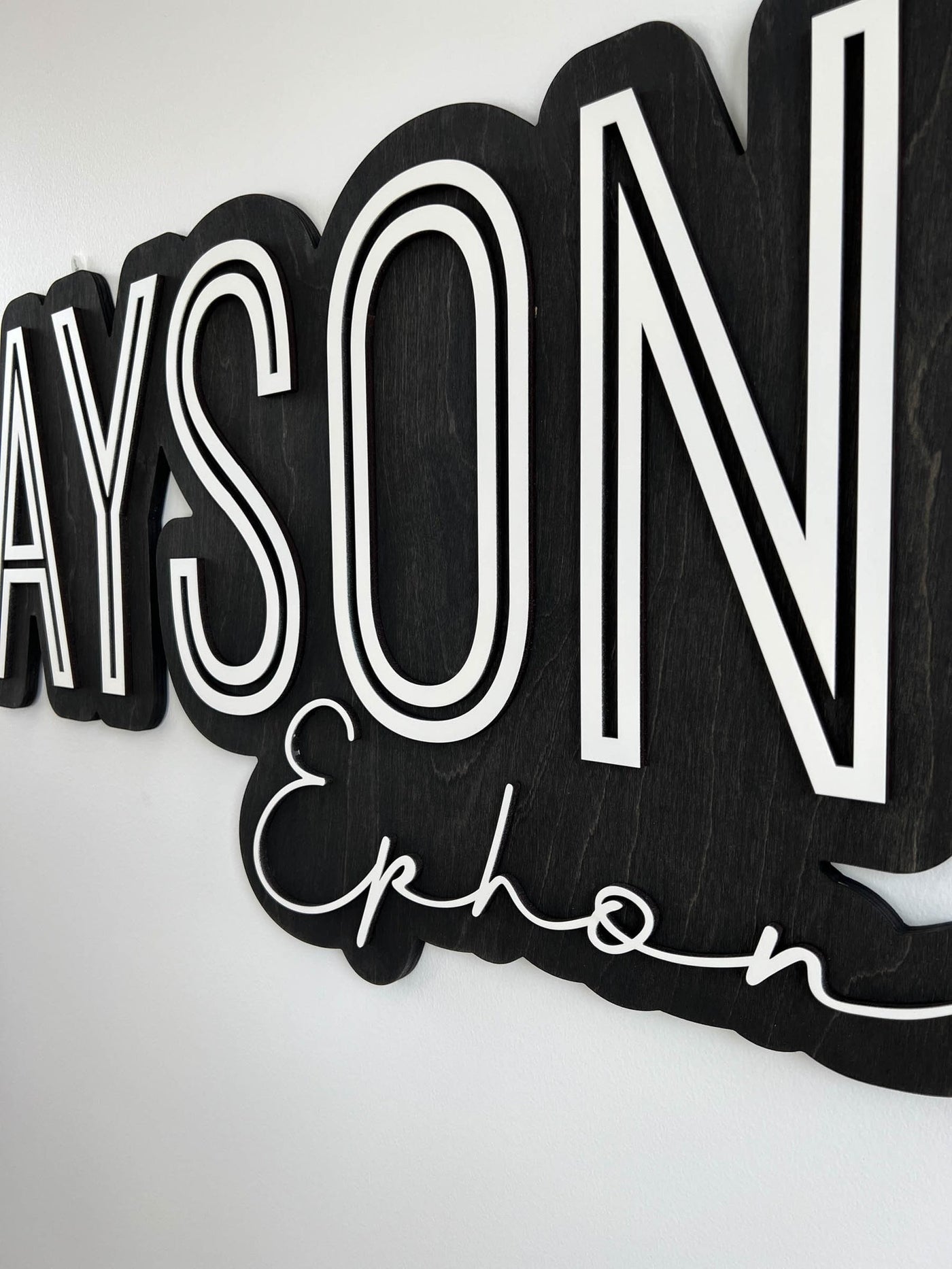 Ayson Ephon Layered Sign, Custom Name Sign for Nursery
