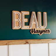 Beau Haynes Layered Sign, Custom Name Sign for Nursery