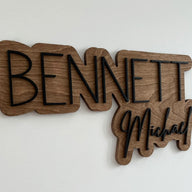 Bennett Michael Layered Sign, Custom Name Sign for Nursery