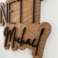 Bennett Michael Layered Sign, Custom Name Sign for Nursery
