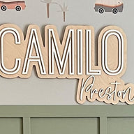Camilo Preston Layered Sign, Custom Name Sign for Nursery