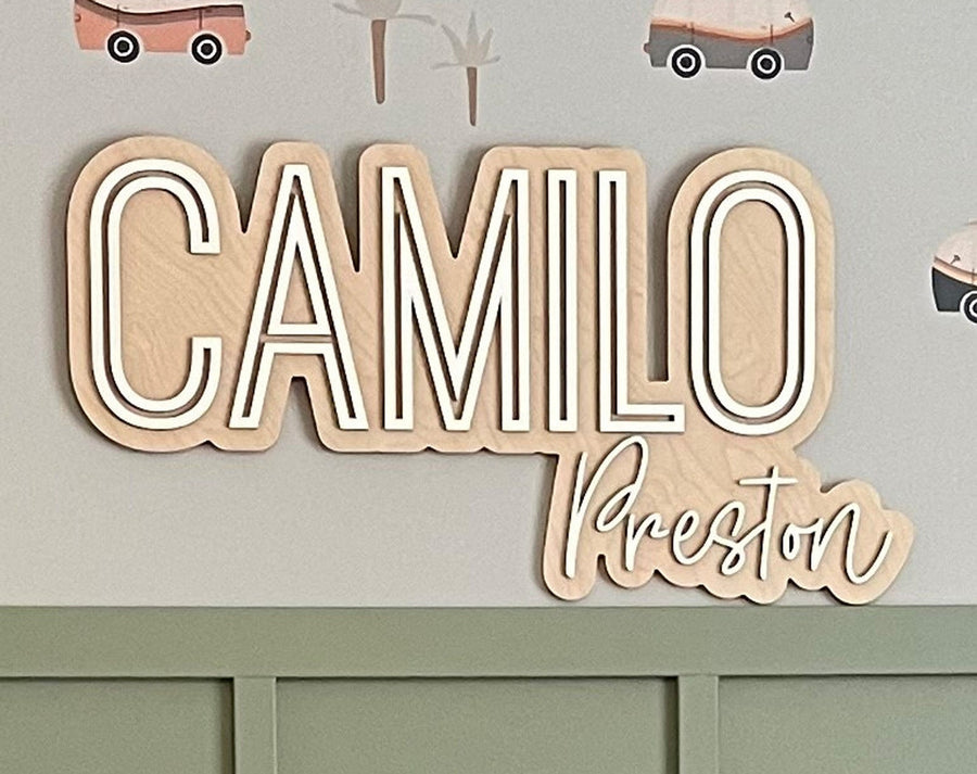 Camilo Preston Layered Sign, Custom Name Sign for Nursery
