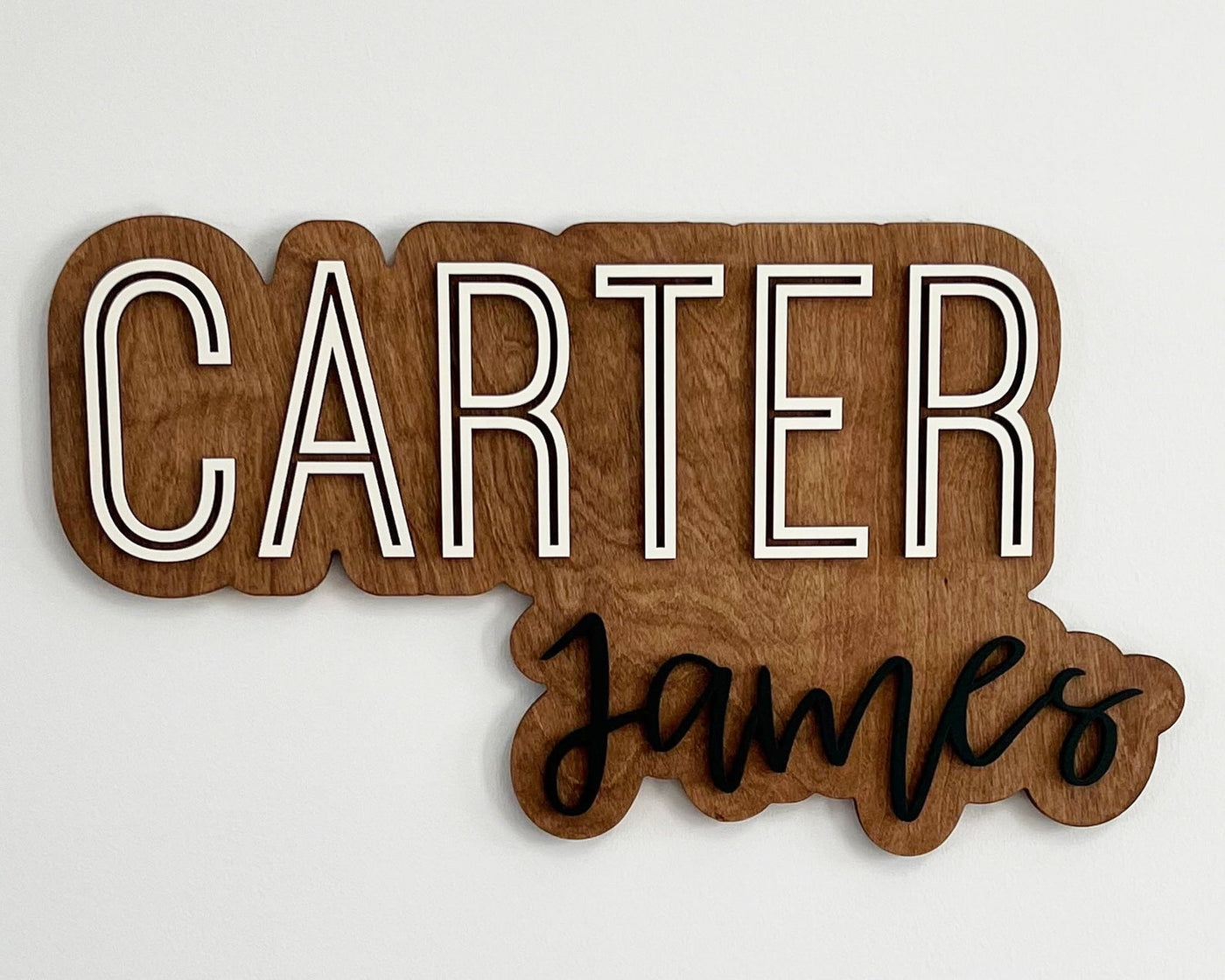 Carter James Layered Sign, Custom Name Sign for Nursery