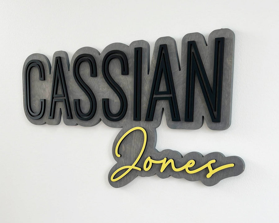 Cassian Jones Layered Sign, Custom Name Sign for Nursery