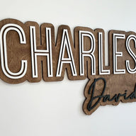 Charles David Layered Sign, Custom Name Sign for Nursery