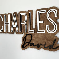 Charles David Layered Sign, Custom Name Sign for Nursery