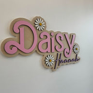 Daisy Hannah Layered Sign, Custom Name Sign for Nursery