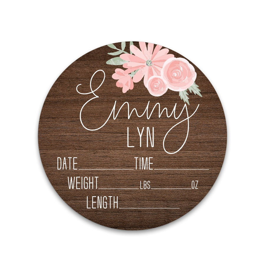 Emmy Lyn with Flowers Birth Stat