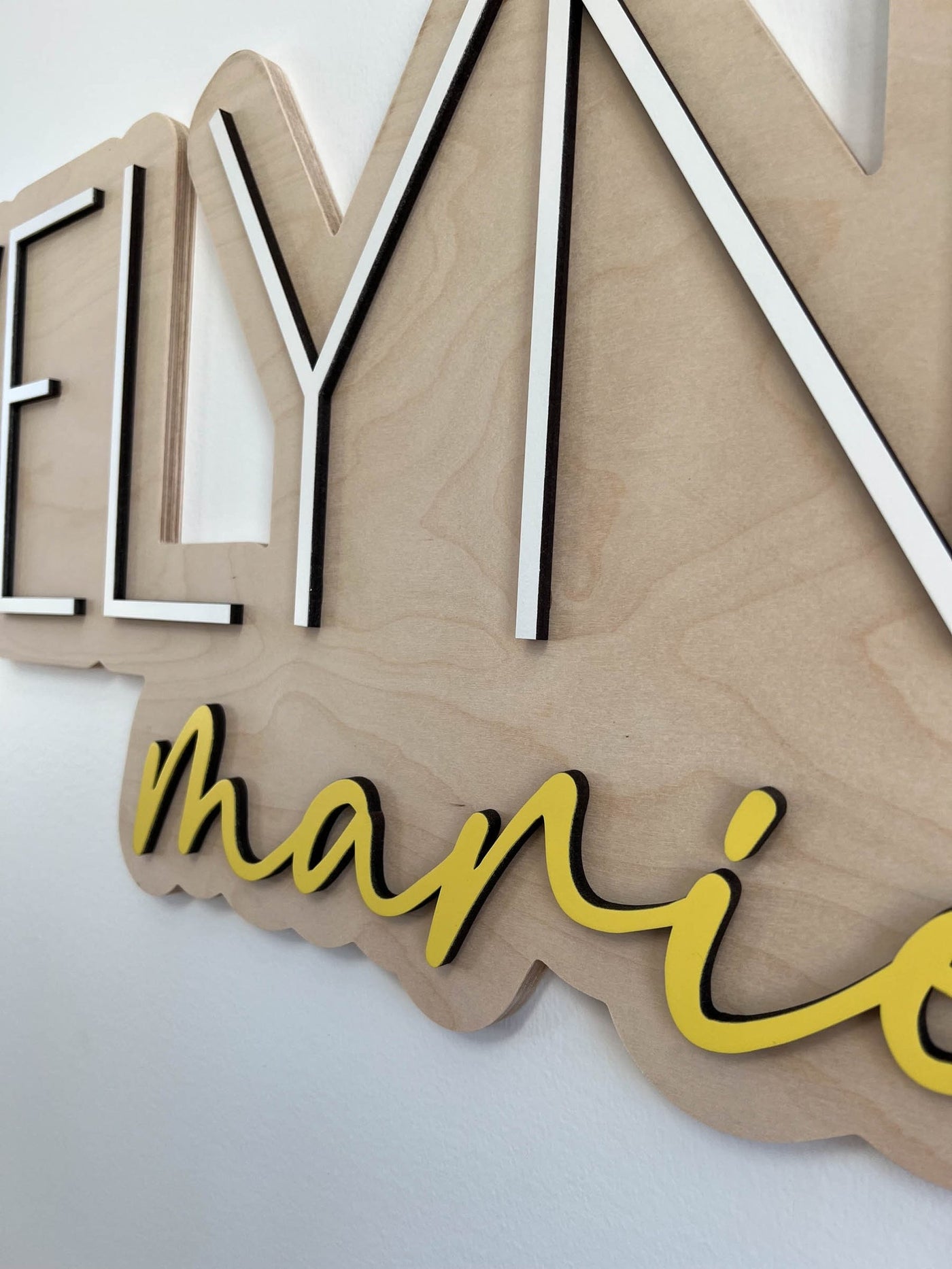 Evelyn Marie Layered Sign, Custom Name Sign for Nursery