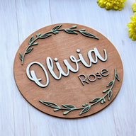 Olivia Rose Round Name Sign, Custom Name Sign for Nursery