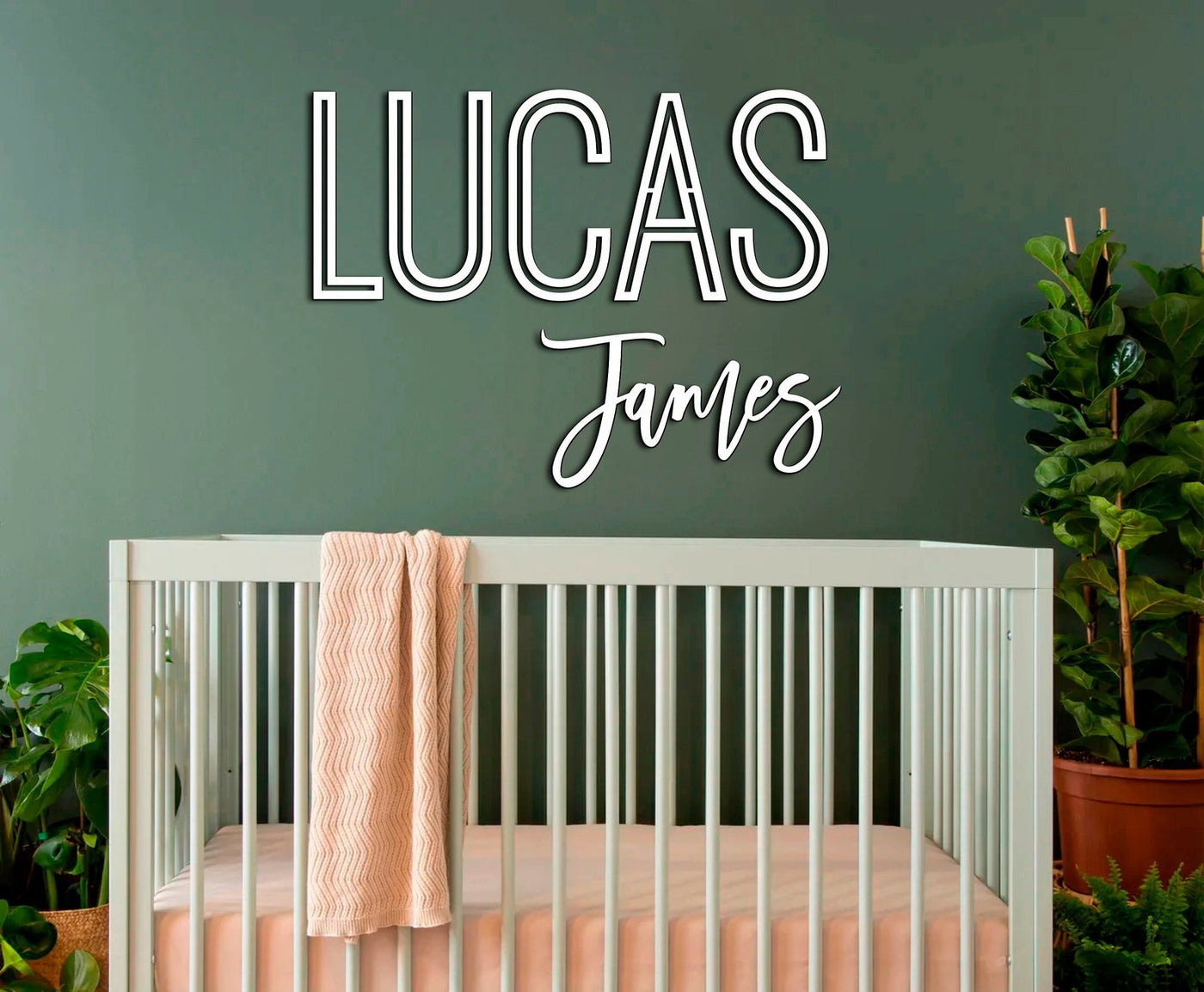 Custom Name Sign for Nursery, Wooden Letters, Wall Art Above Crib, Choice of Size & Fonts.