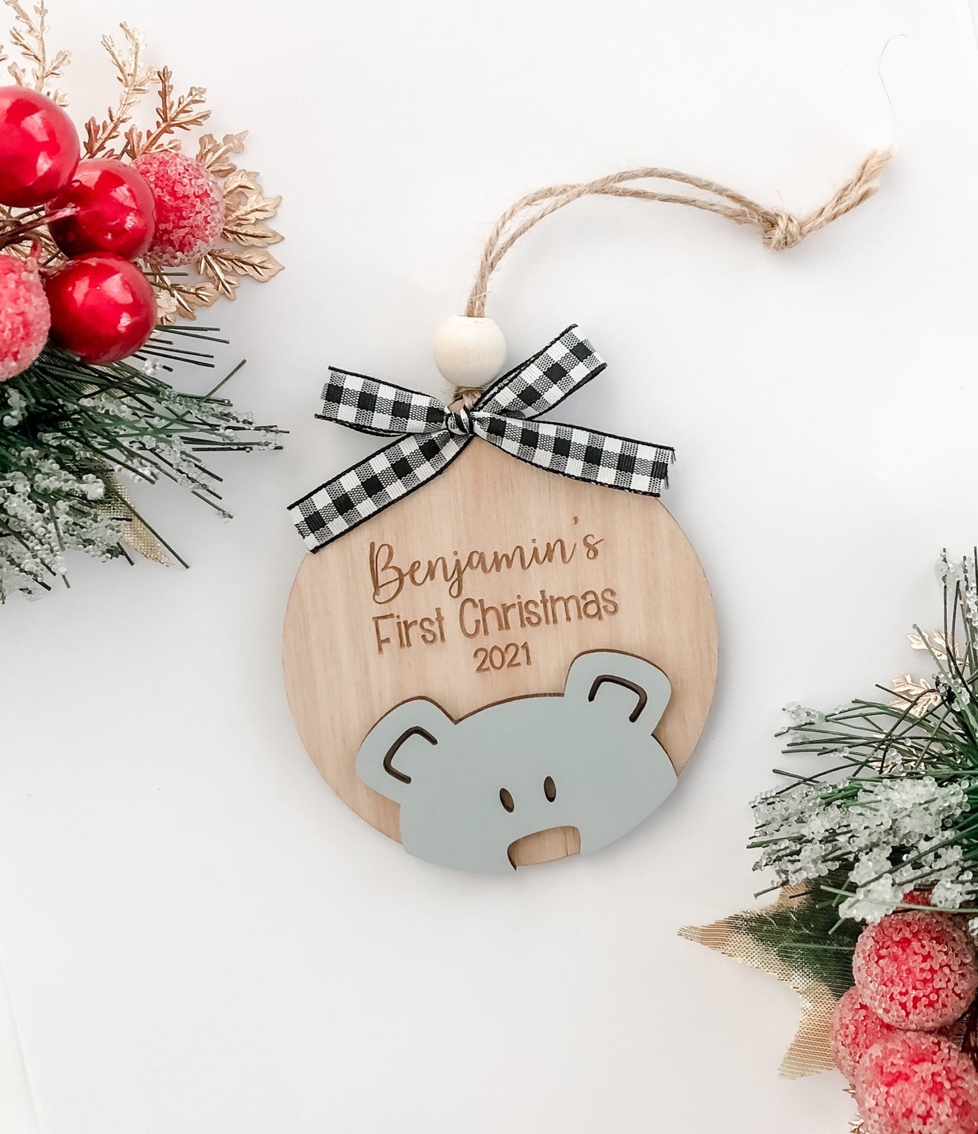 Baby's First Christmas Ornament | Personalized Baby Keepsake Ornament | Custom Baby Ornament | New Baby Gift Ornament | Handcrafted Ornament