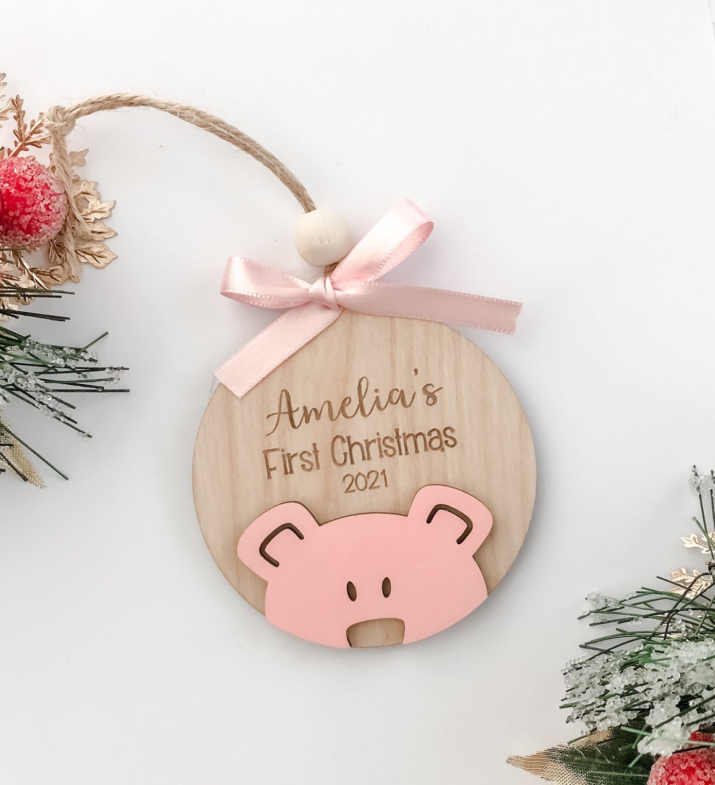 Baby's First Christmas Ornament | Personalized Baby Keepsake Ornament | Custom Baby Ornament | New Baby Gift Ornament | Handcrafted Ornament