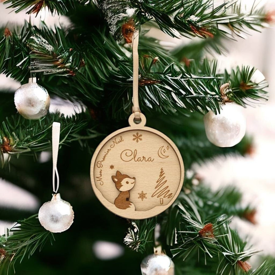 Personalised Christmas Fox Bauble, Custom Christmas Tree Ornaments, Christmas Gifts