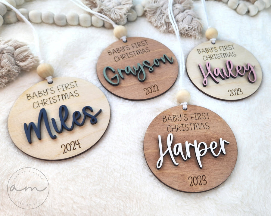 Baby's First Christmas Personalized Ornament | Baby Keepsake | Baby Shower Gift | Baby Name Sign | First Christmas Ornament