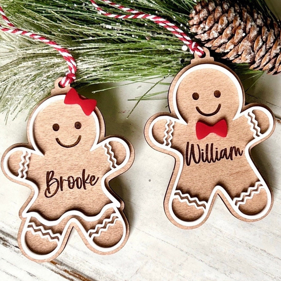 Personalized Gingerbread Ornament | Customized Gift | Christmas Ornament | Engraved Ornament | Custom Kids Ornament | Christmas Gift Idea