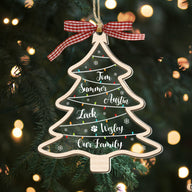 Family Christmas Ornament, Custom Family Names Tree Ornament, Family Ornament With Pets, Christmas Tree Name, 2023 Christmas Ornament