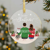 Customize Acrylic Ornament Gift for Family with Pets • Family Pet Ornament • Holiday Gifts for Husband • Personalized Pet Ornament