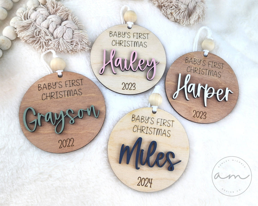 Baby's First Christmas Personalized Ornament | Baby Keepsake | Baby Shower Gift | Baby Name Sign | First Christmas Ornament