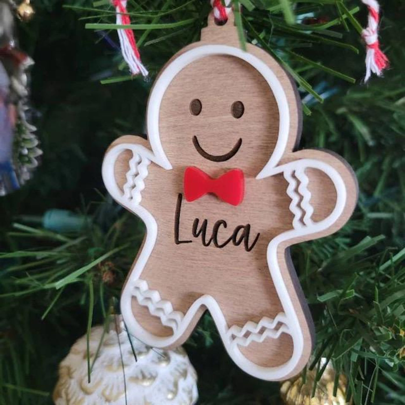 Personalized Gingerbread Ornament | Customized Gift | Christmas Ornament | Engraved Ornament | Custom Kids Ornament | Christmas Gift Idea