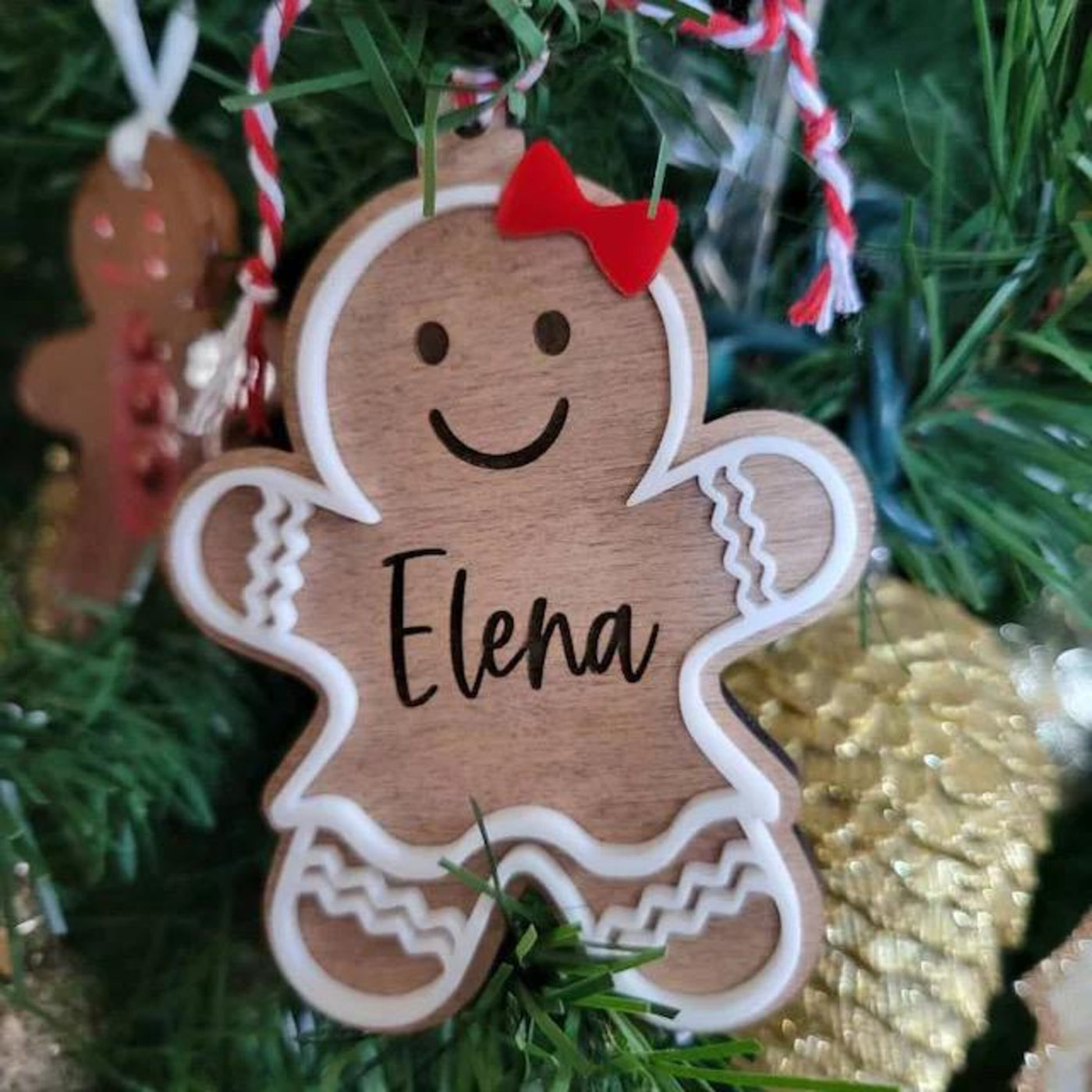 Personalized Gingerbread Ornament | Customized Gift | Christmas Ornament | Engraved Ornament | Custom Kids Ornament | Christmas Gift Idea