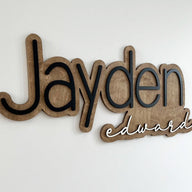 Jayden Eward Layered Sign, Custom Name Sign for Nursery