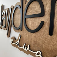 Jayden Eward Layered Sign, Custom Name Sign for Nursery