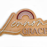 Lennor Grace Layered Sign, Custom Name Sign for Nursery