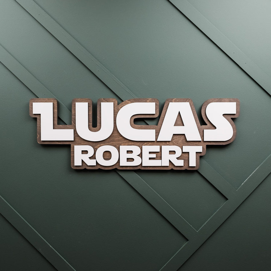 Lucas Robert Outline Design, Custom Name Sign for Nursery