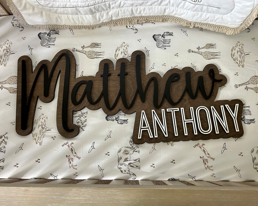 Matthew Anthony Layered Sign, Custom Name Sign for Nursery