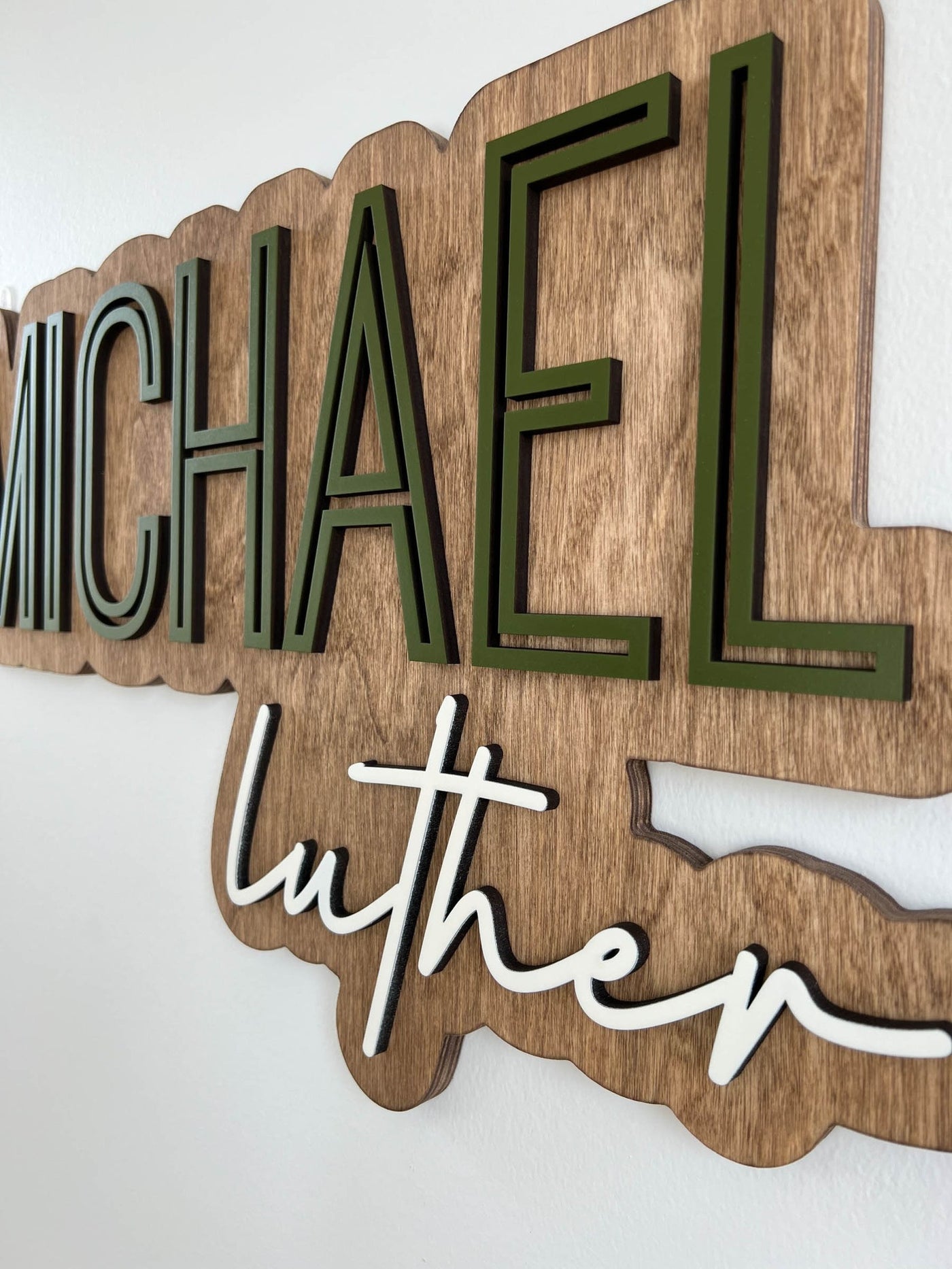 Michael Luther Layered Sign, Custom Name Sign for Nursery