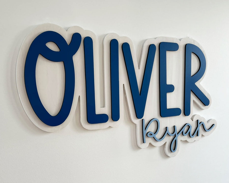 Oliver Ryan Layered Sign, Custom Name Sign for Nursery