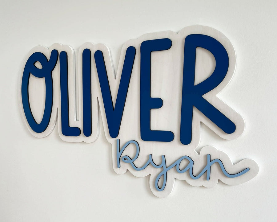 Oliver Ryan Layered Sign, Custom Name Sign for Nursery