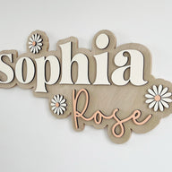 Sophia Rose Layered Sign, Custom Name Sign for Nursery