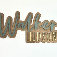 Walker Hudson Layered Sign, Custom Name Sign for Nursery