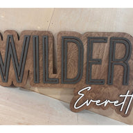 Wilder Everett Layered Sign, Custom Name Sign for Nursery