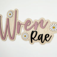 Wren Rae Layered Sign, Custom Name Sign for Nursery