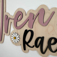 Wren Rae Layered Sign, Custom Name Sign for Nursery